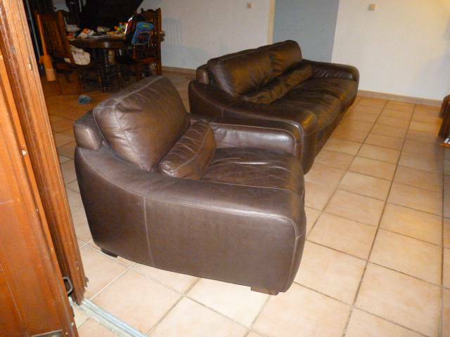 VEND CANAPE et FAUTEUIL en cuir