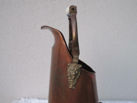 Vintage, Scuttle Charbon, Pot De Cendres, Seau De