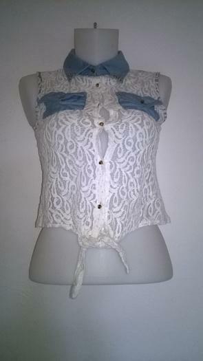 Haut femme transparent Dentelle et jeans