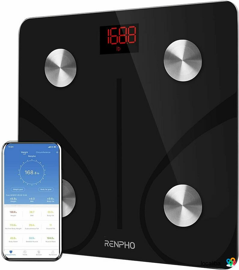 Balance Connectée Bluetooth (BMI/Graisse Corporelle/Masse Osseuse/BMR/Muscle/Eau) - NEUF