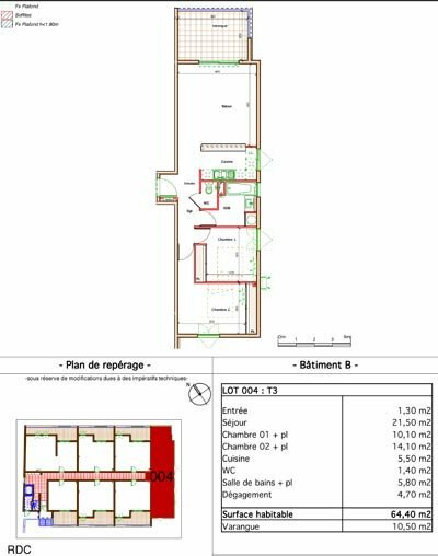 Appartement F3 neuf + parking - Saint Denis