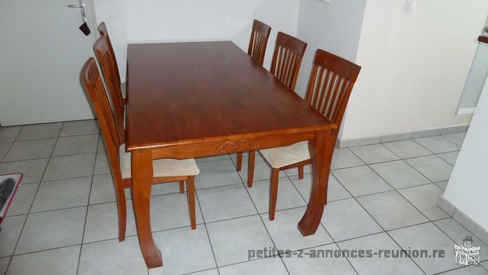 table et 6 chaises en palissandre