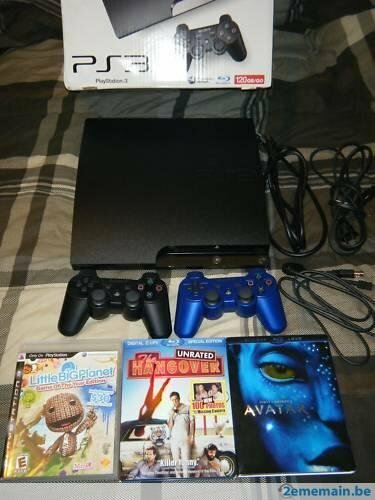 PS3 Slim Sony 120 Go Garantie 10 mois+ 3 Jeux+2 Manettes