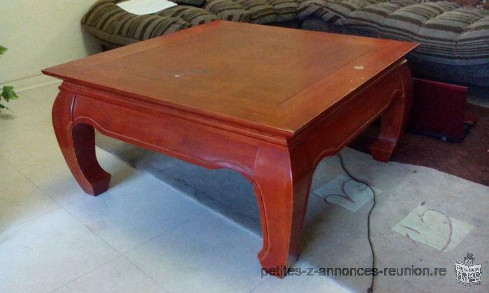 table basse opium de couleur meurisier